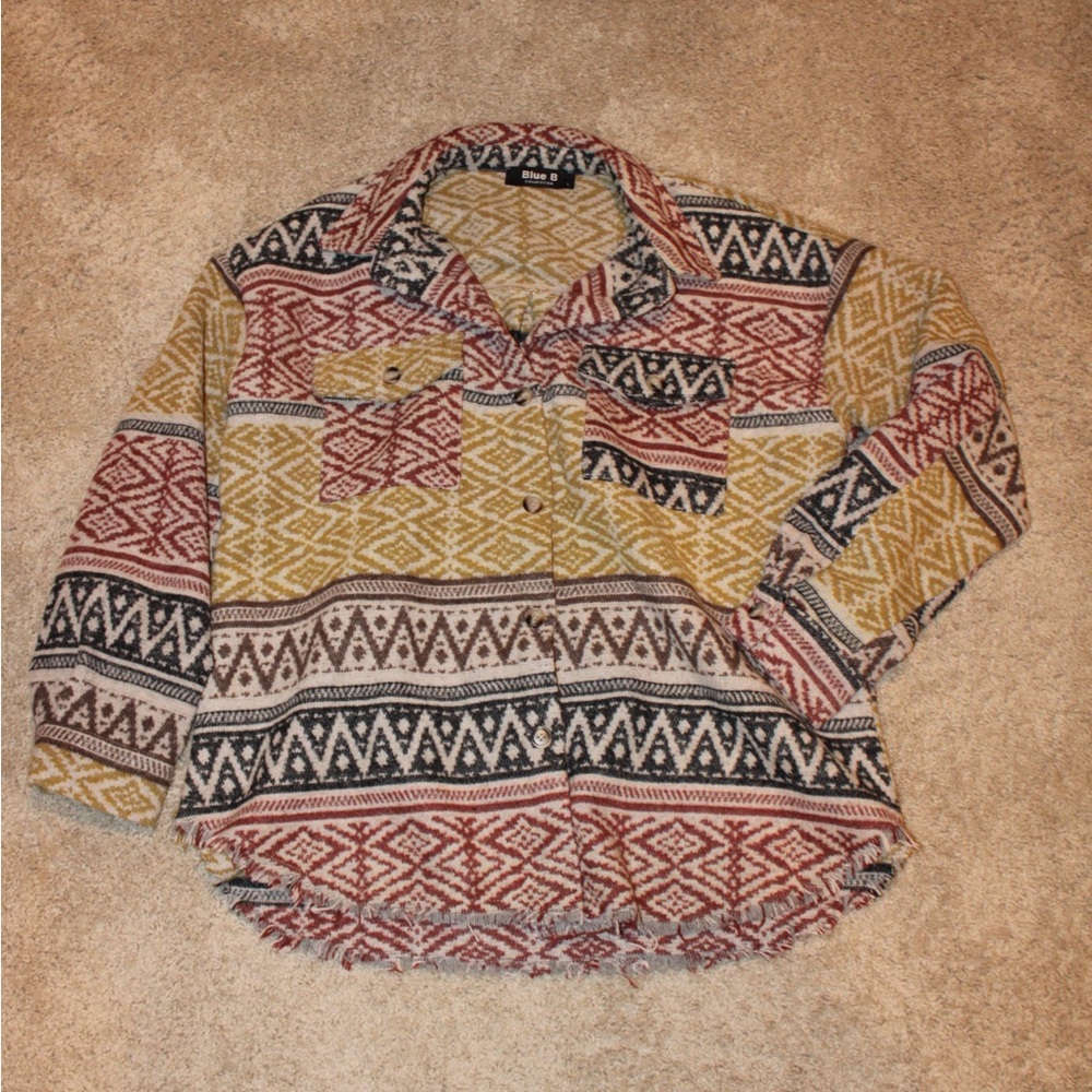 Multicolor Patterned Shirt Jacket - Picture 3 of 4